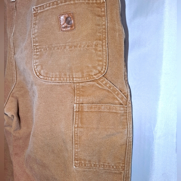 Carhartt Carpenter Jeans/Pants Dungaree Fit Men's 38x29 Tan Hammer Loop 8-Pocket - Picture 8 of 12
